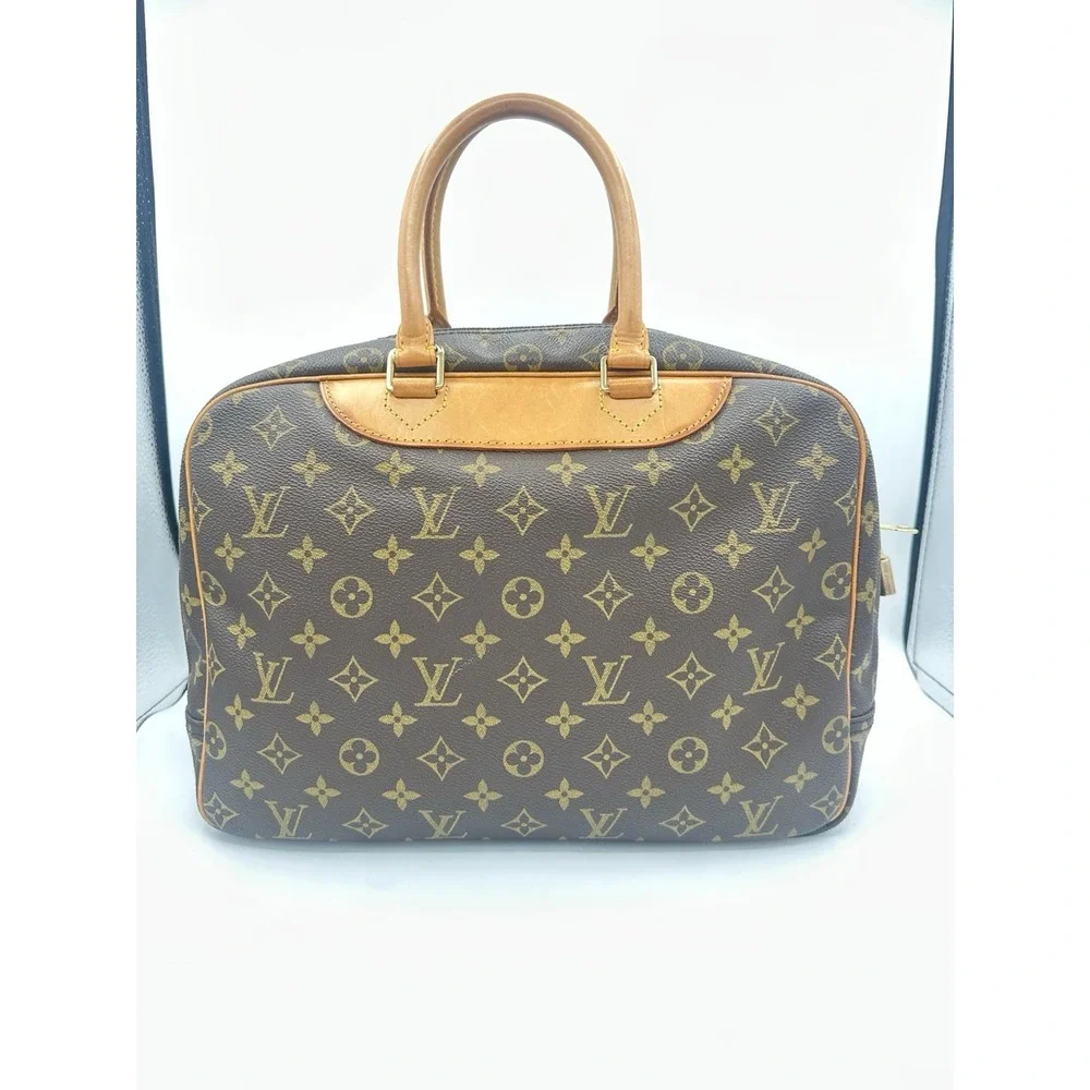 Louis Vuitton Monogram Deauville Handbag Brown With Bachata Leather